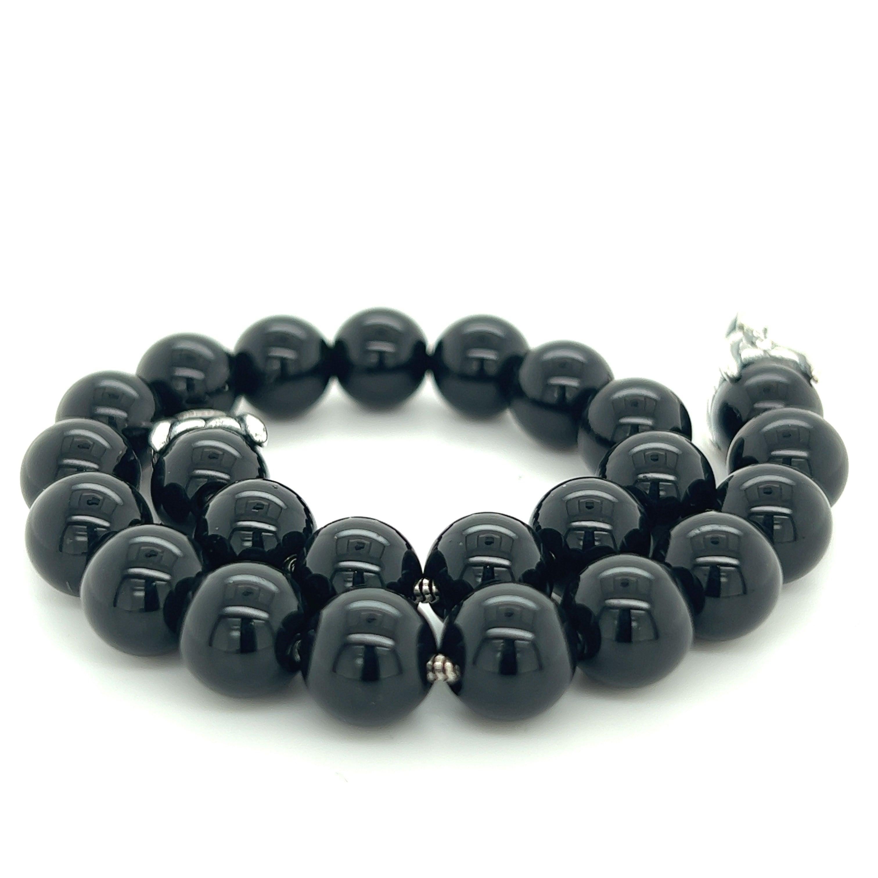Round Cut David Yurman Estate Onyx Spiritual Beads Bracelet 8