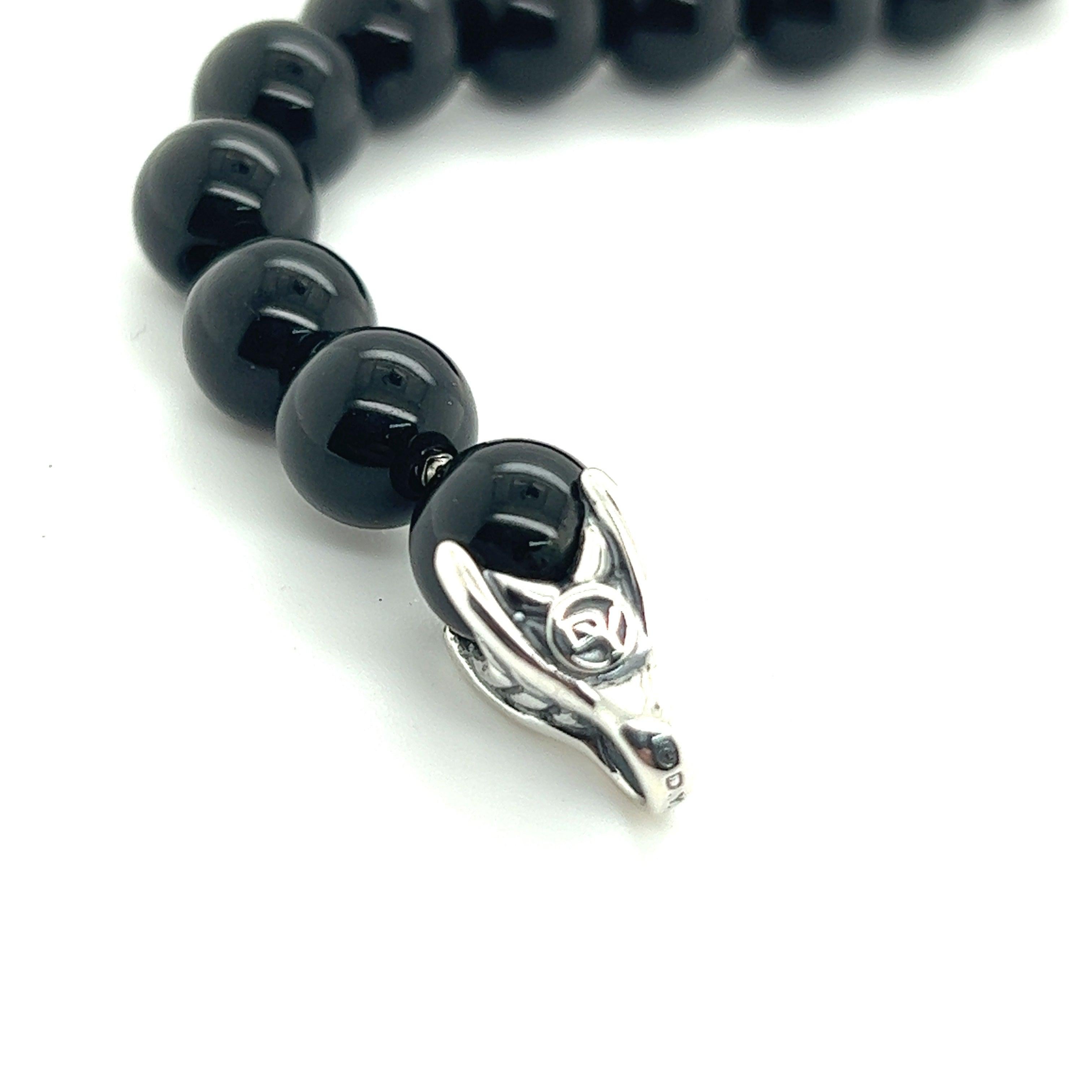 David Yurman Estate Onyx Spiritual Beads Bracelet 8