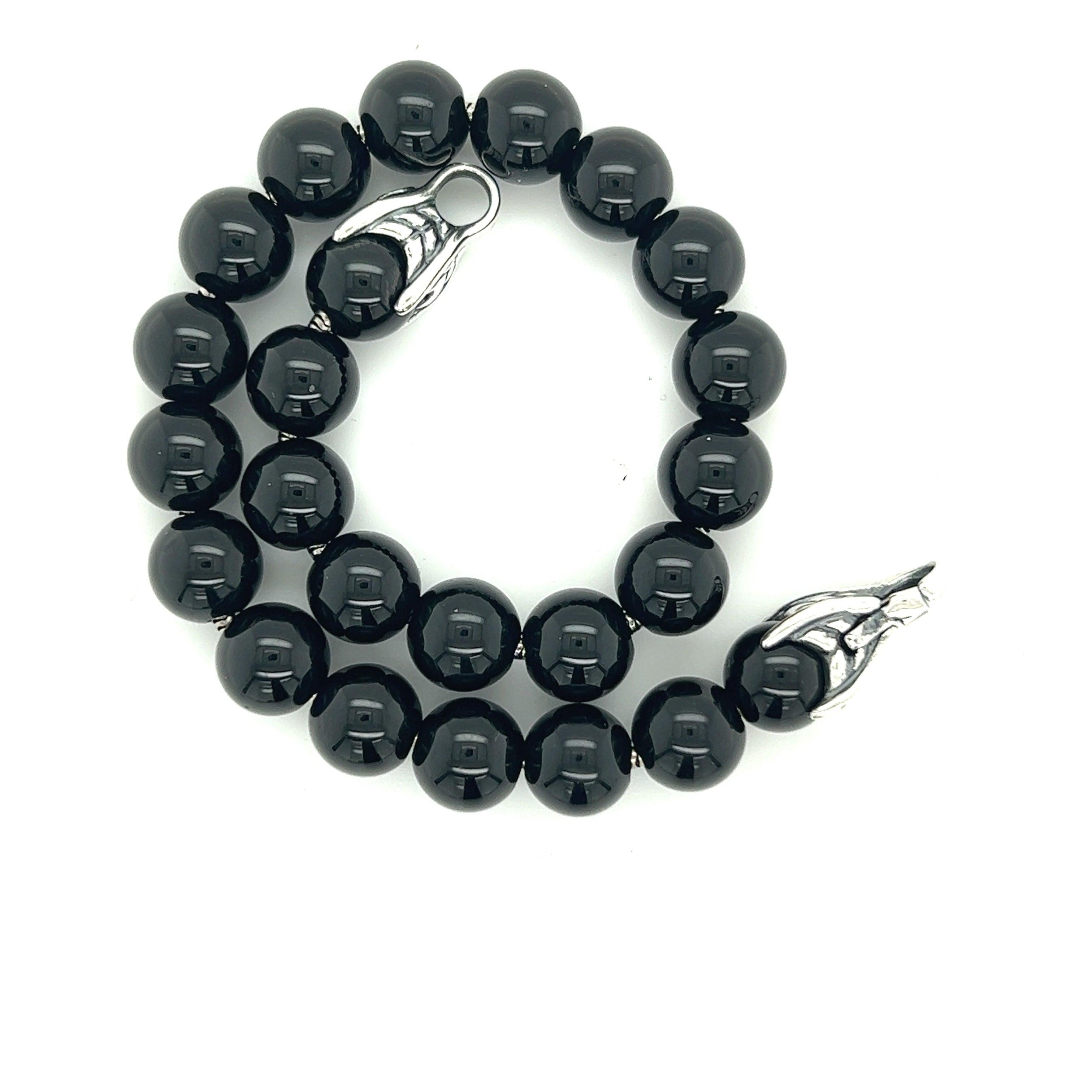 David Yurman Estate Onyx Spiritual Beads Bracelet 8