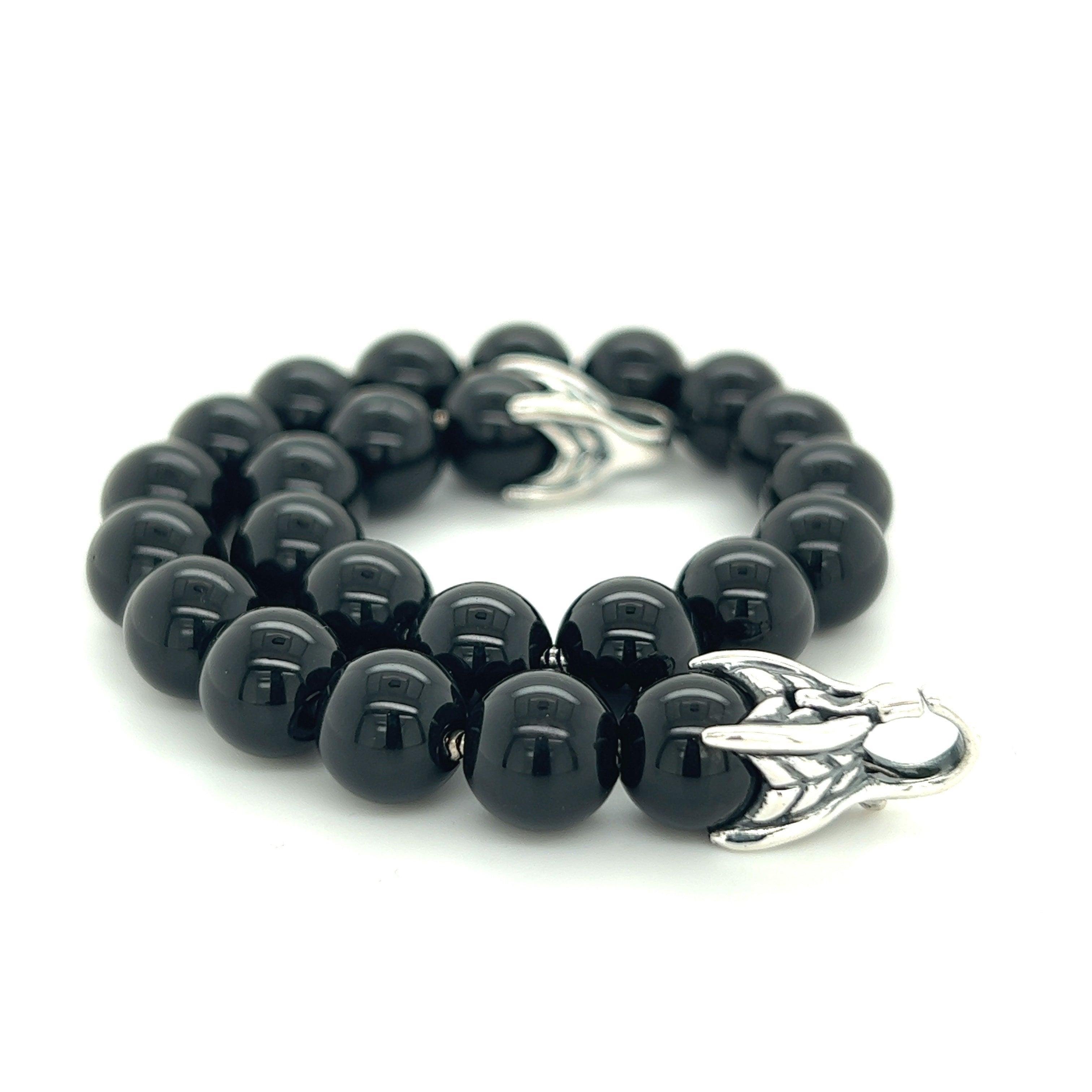 David Yurman Estate Onyx Spiritual Beads Bracelet 8