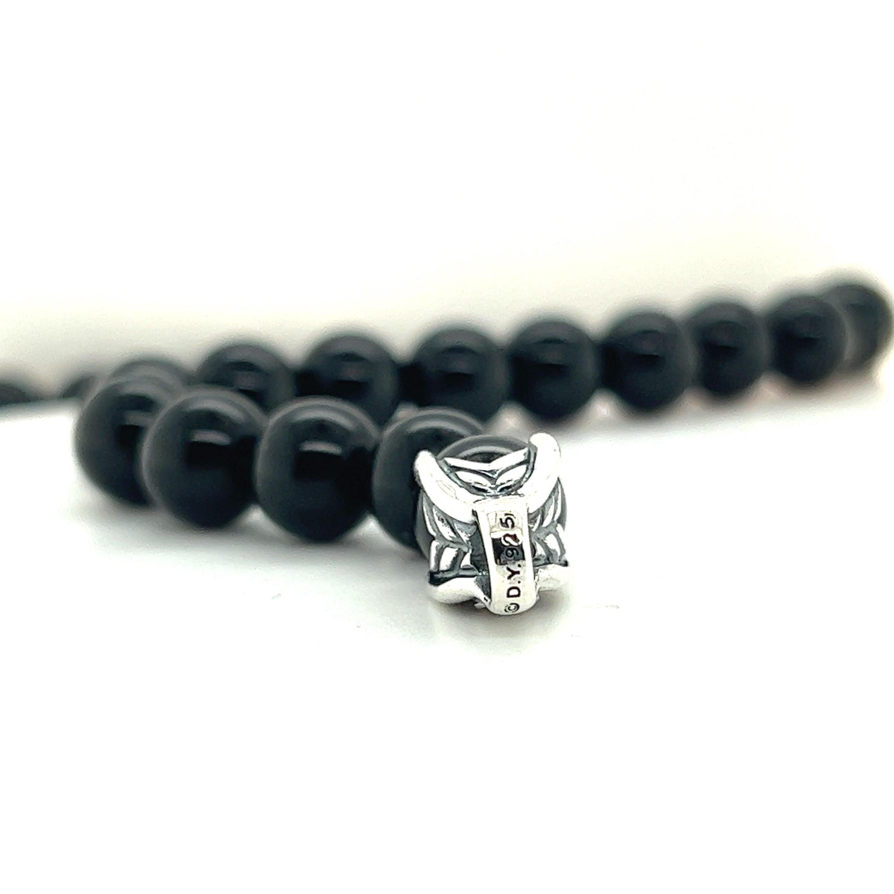 David Yurman Estate Onyx Spiritual Beads Bracelet 8