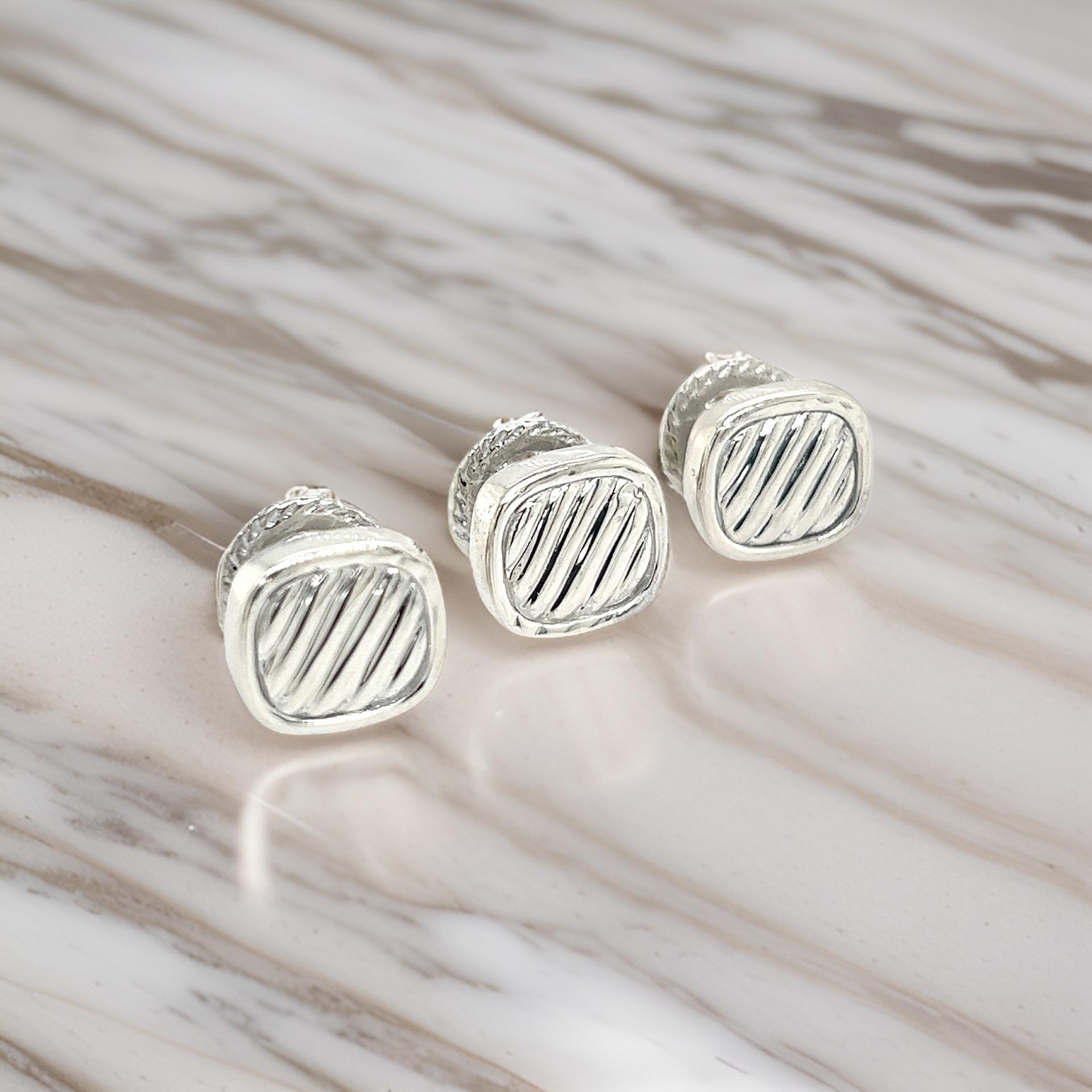 David Yurman Set di bottoni da smoking in argento sterling in vendita 8
