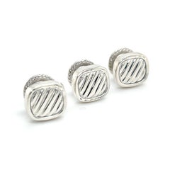 David Yurman Estate PC Smoking Knopf Set Sterling Silber