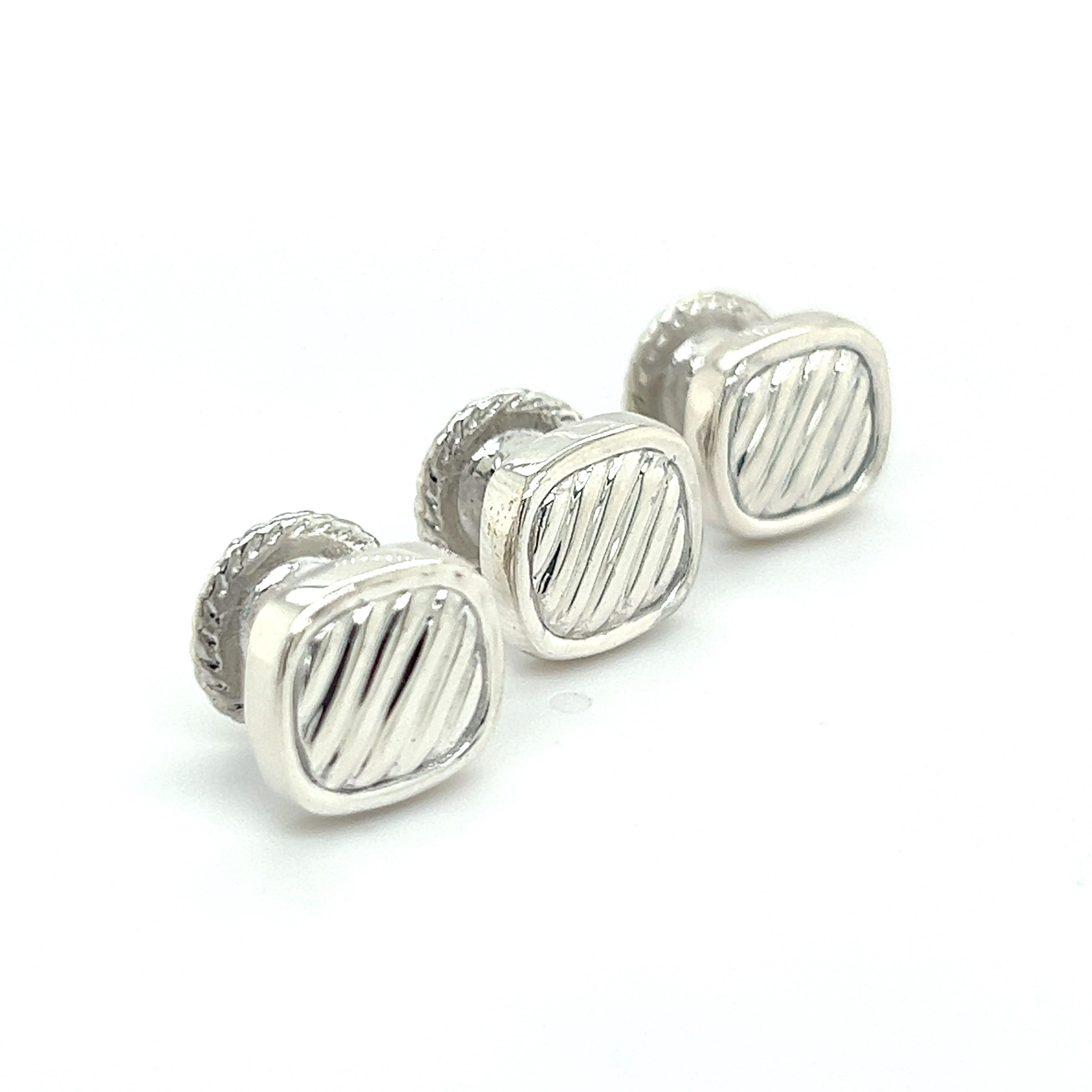 David Yurman Set di bottoni da smoking in argento sterling In condizioni buone in vendita a Brooklyn, NY
