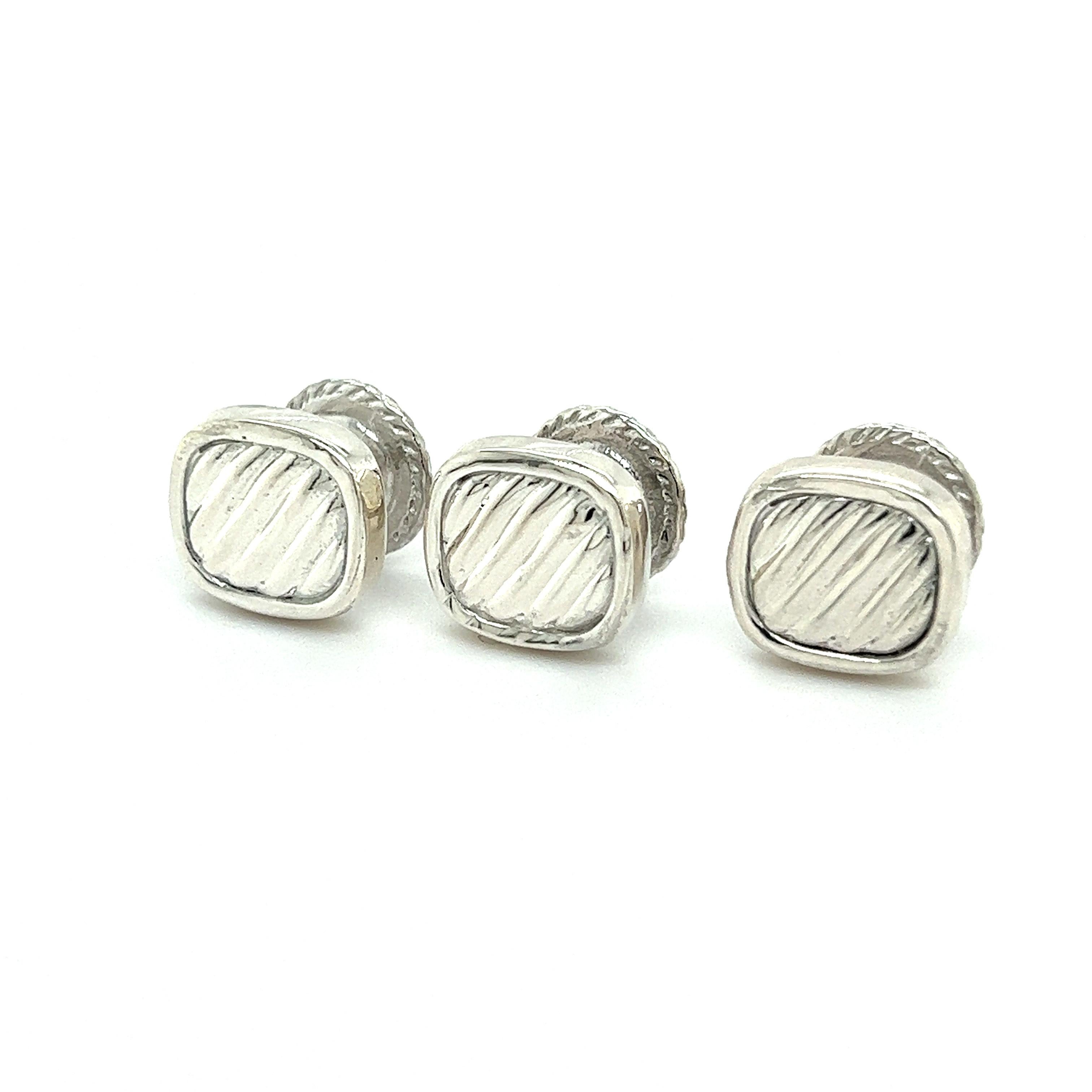 Donna David Yurman Set di bottoni da smoking in argento sterling in vendita