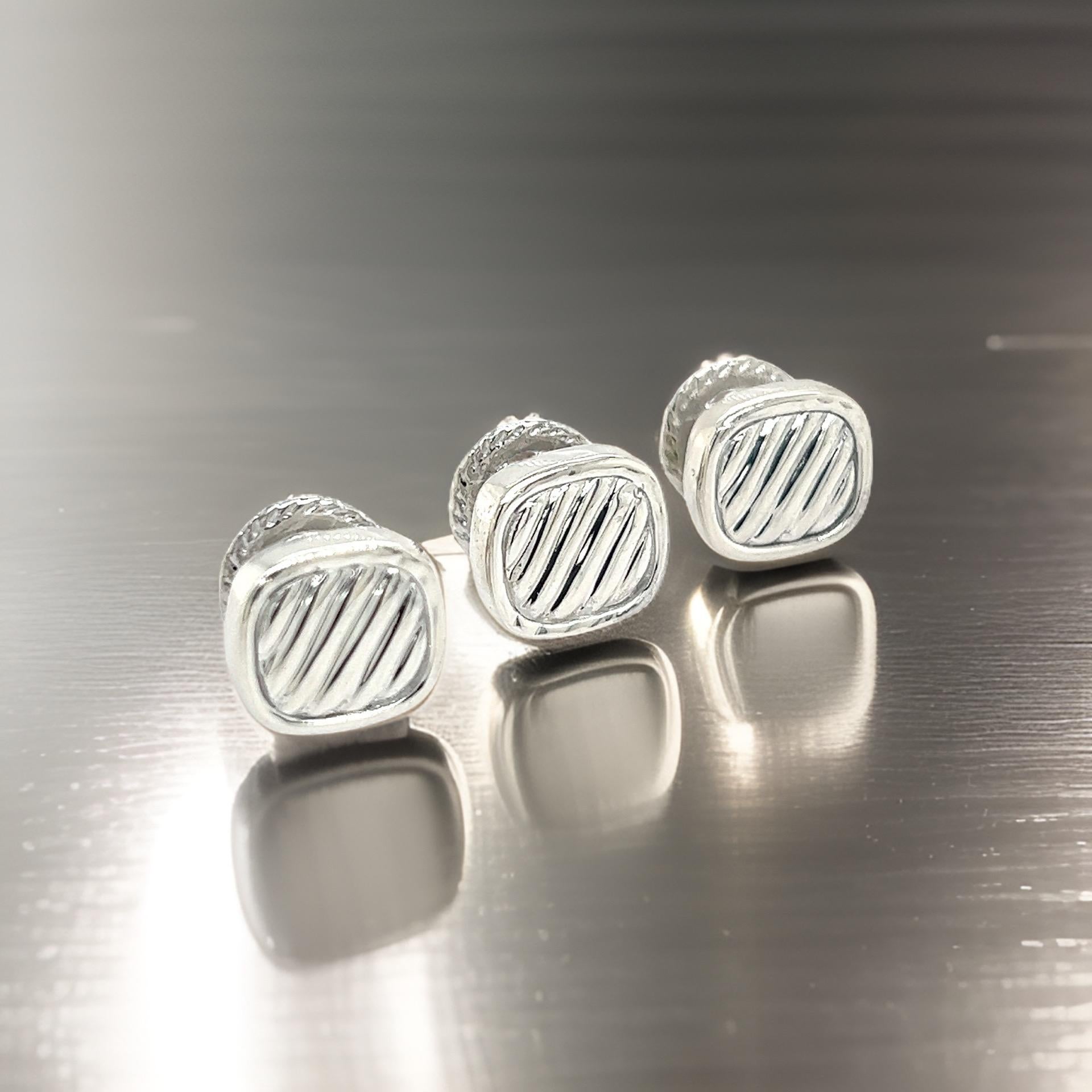 David Yurman Set di bottoni da smoking in argento sterling in vendita 1