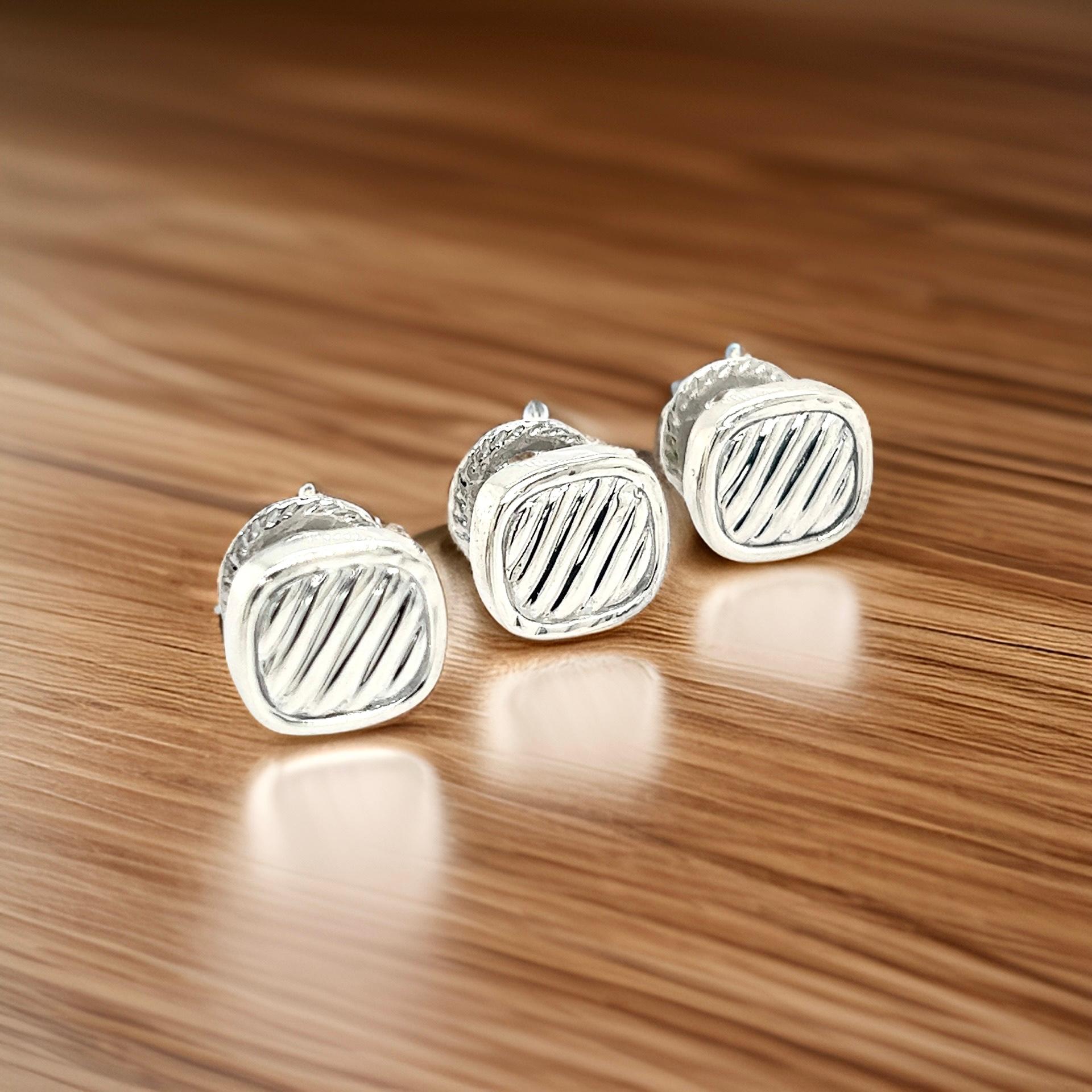 David Yurman Set di bottoni da smoking in argento sterling in vendita 4
