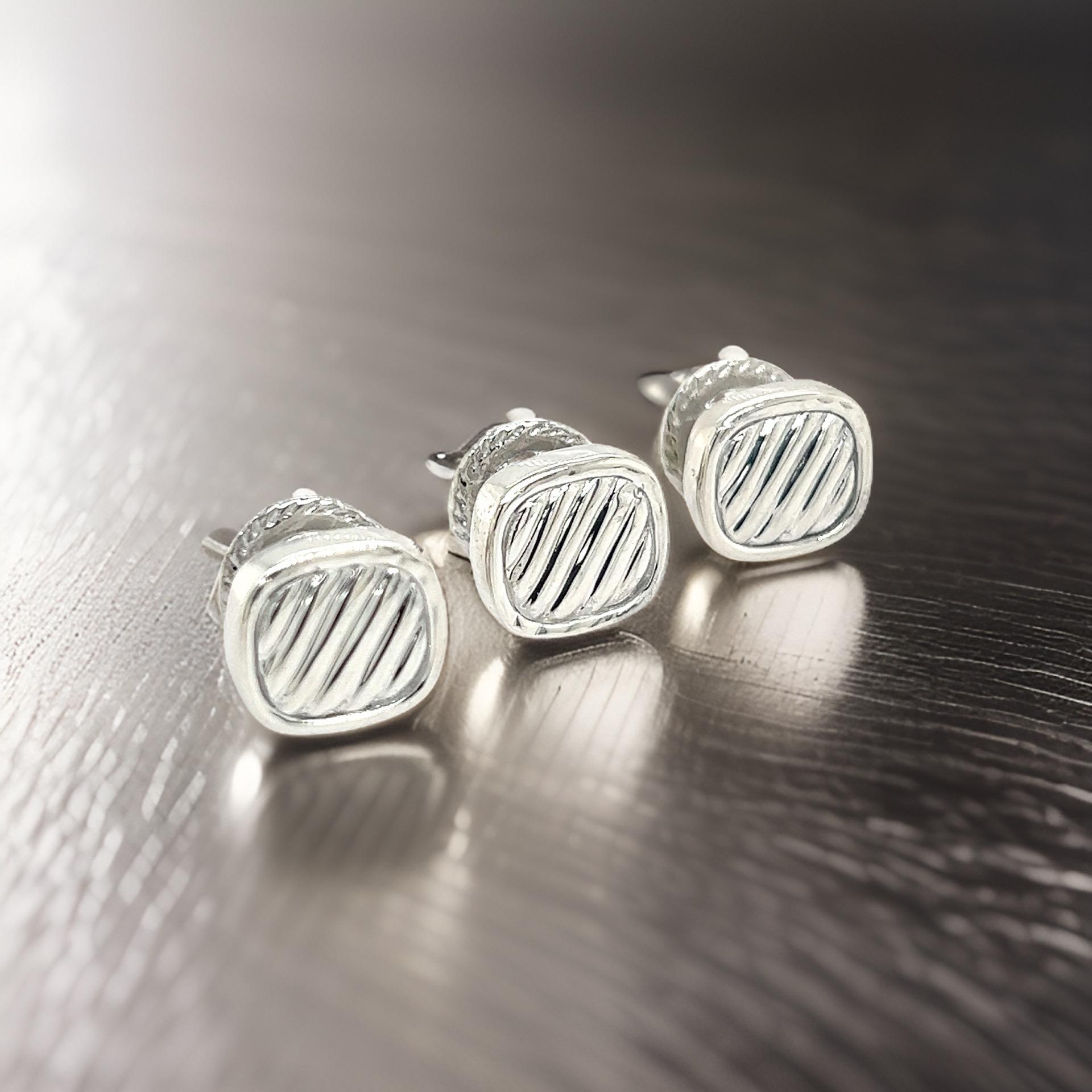 Ensemble de boutons de smoking en argent sterling par David Yurman Estate PC