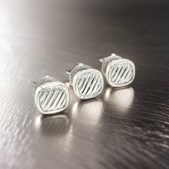 David Yurman Estate PC Smoking Knopf Set Sterling Silber