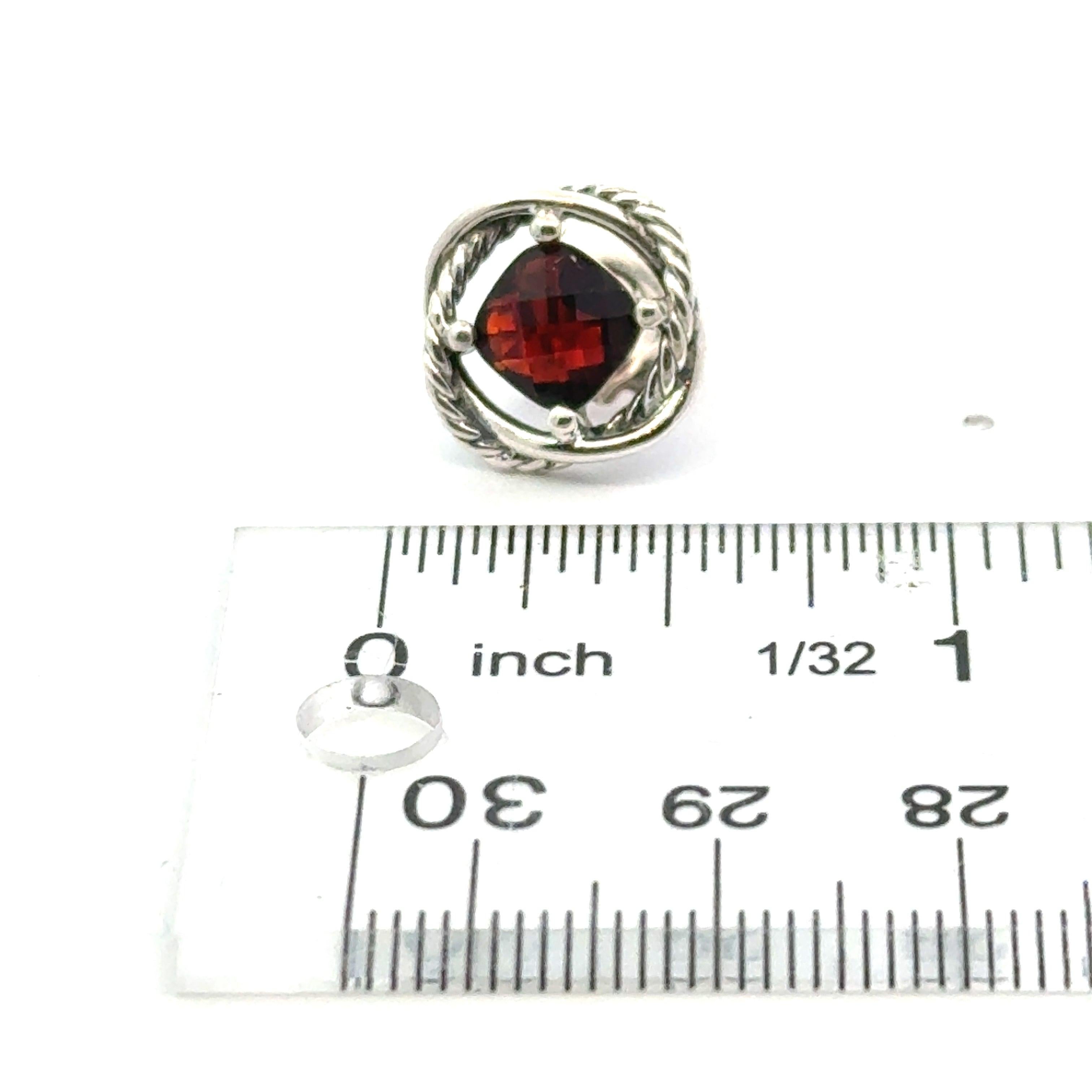 David Yurman Estate Red Garnet Infinity Earrings 14kt + Silver DY535 4