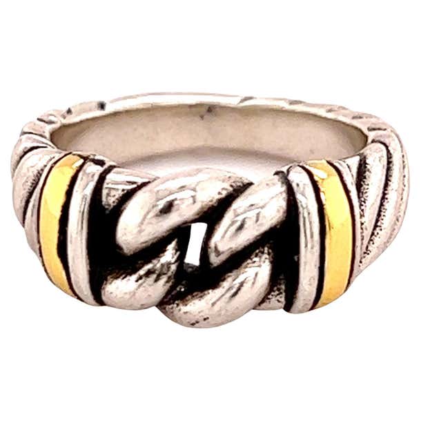 How Do You Clean David Yurman Jewelry David Yurman Estate Sterling Silver Ring 18k Gold Grams at 1stDibs