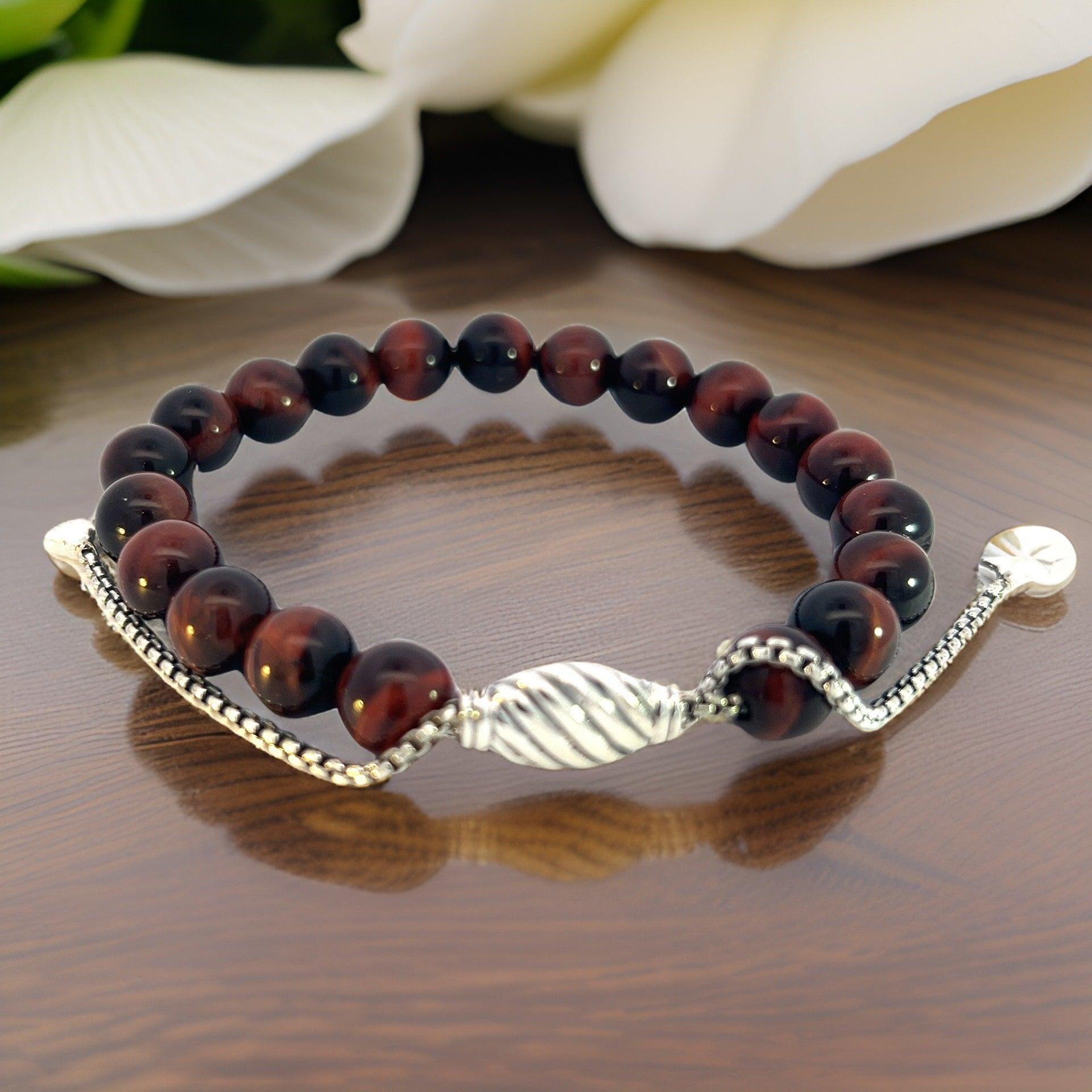 David Yurman Estate Tiger Eye Spiritual Beads Bracelet 6.6 - 8.5