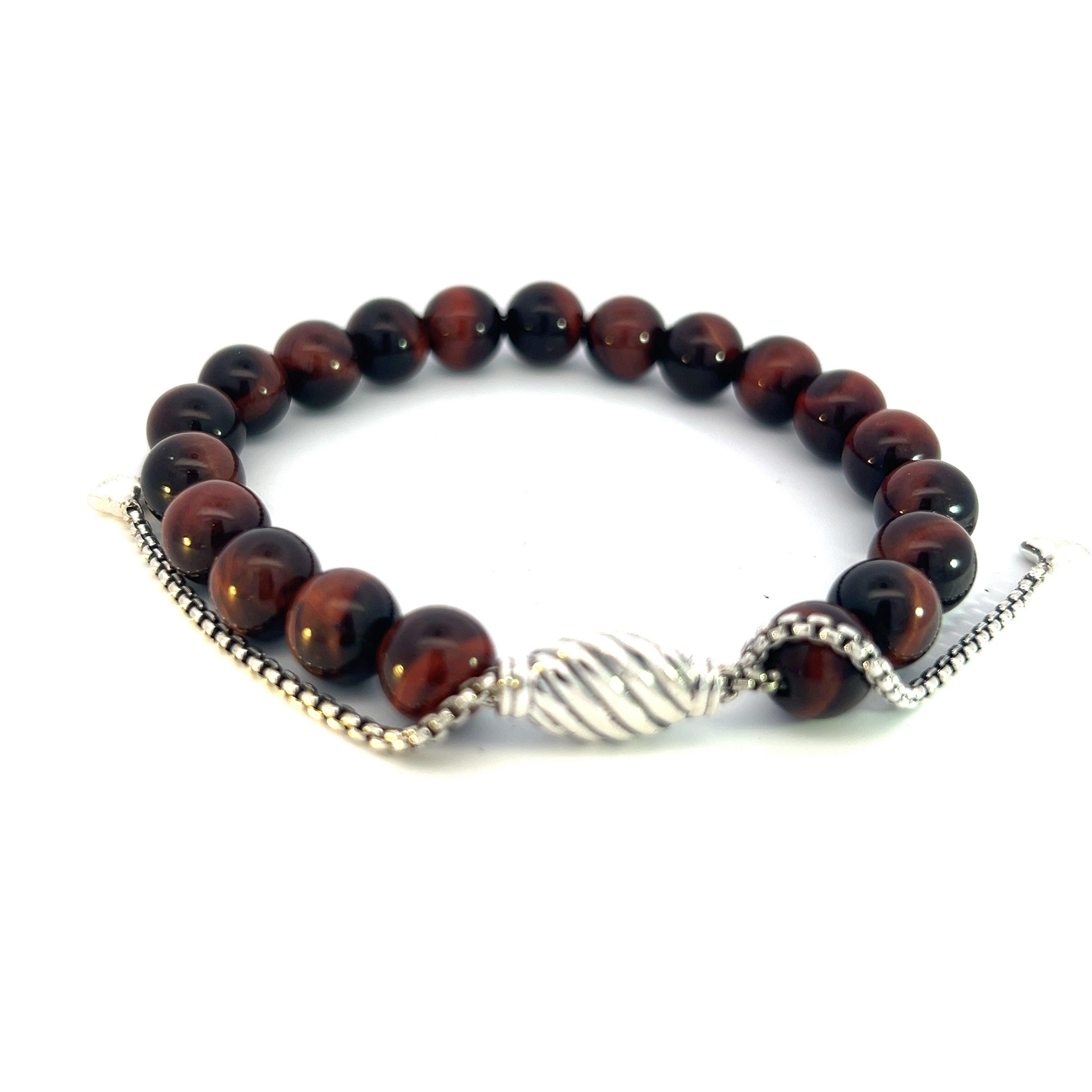 Women's David Yurman Estate Tiger Eye Spiritual Beads Bracelet 6.6 - 8.5