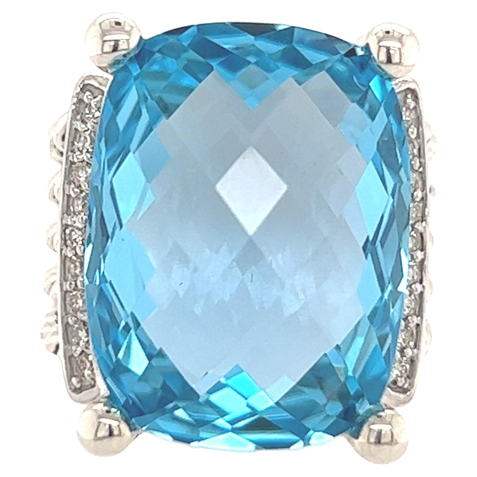 David Yurman Estate Topaz Wheaton Ring Sterling Silver 15.3 Grams DY47