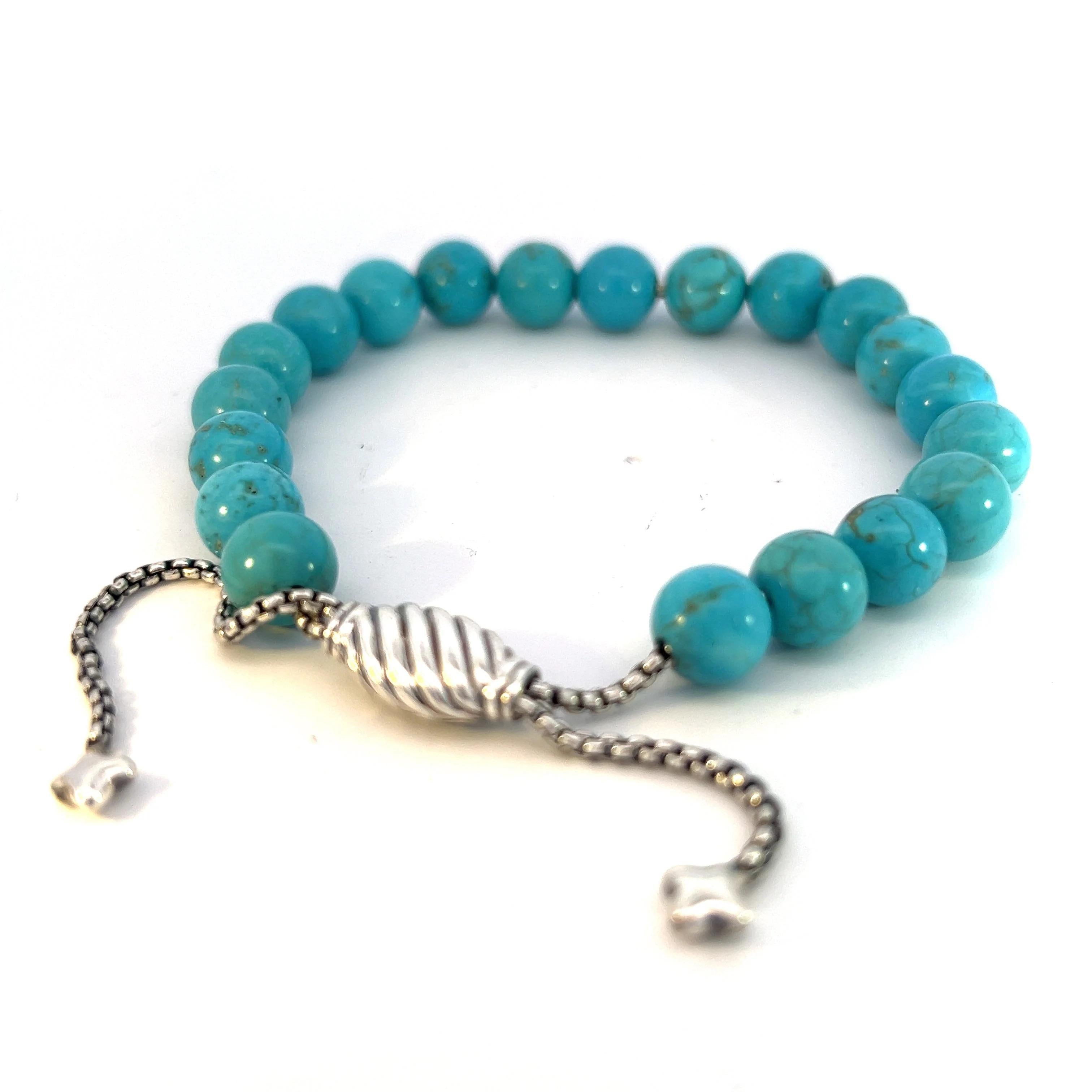 Women's David Yurman Estate Turquoise Spiritual Beads Bracelet 6.6 - 8.5