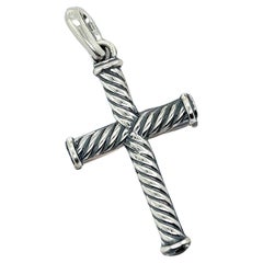 David Yurman Estate Cruz con cable unisex Plata de ley