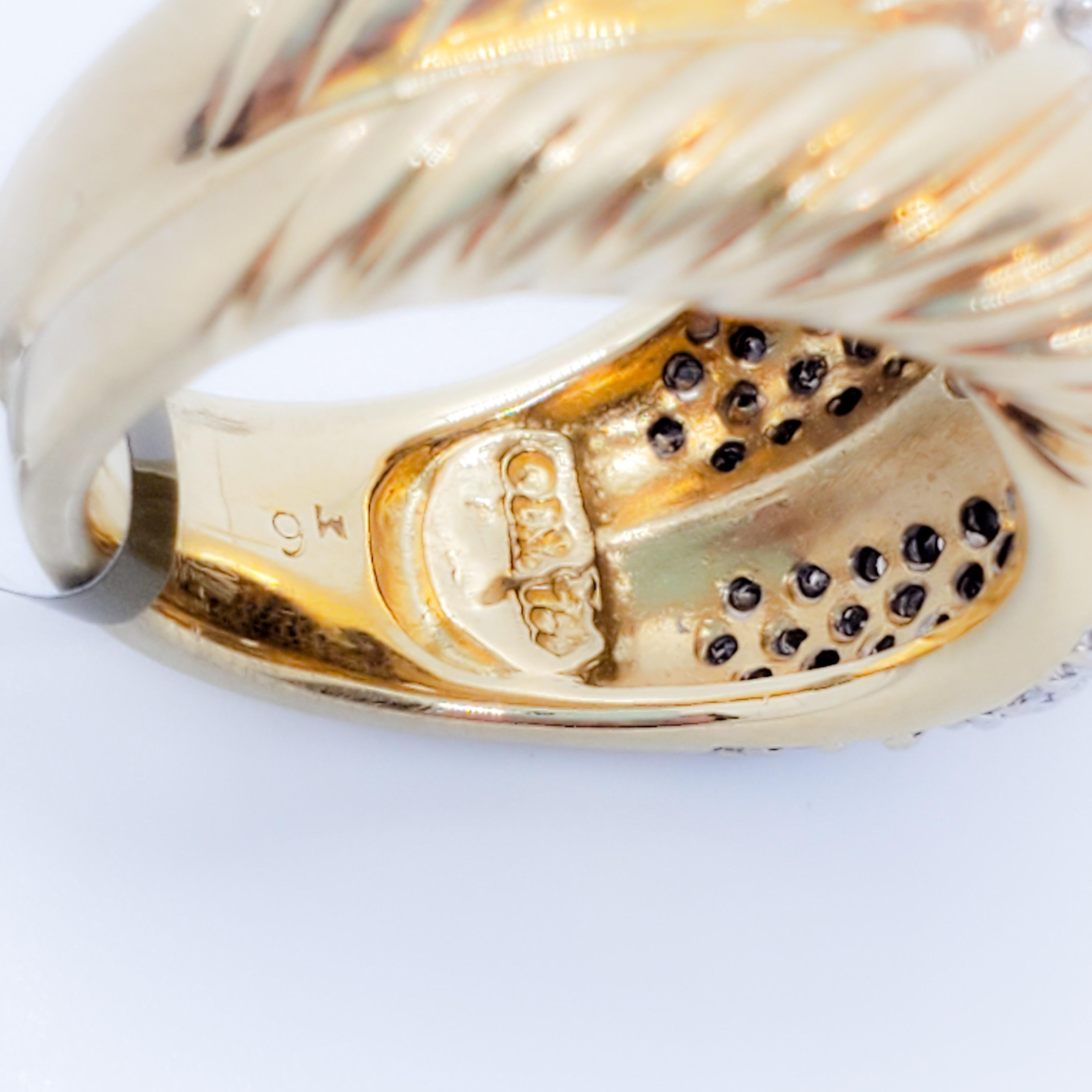 Women's or Men's David Yurman Estate White Diamond and Gold Ring