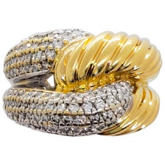 David Yurman Estate White Diamond and Gold Ring