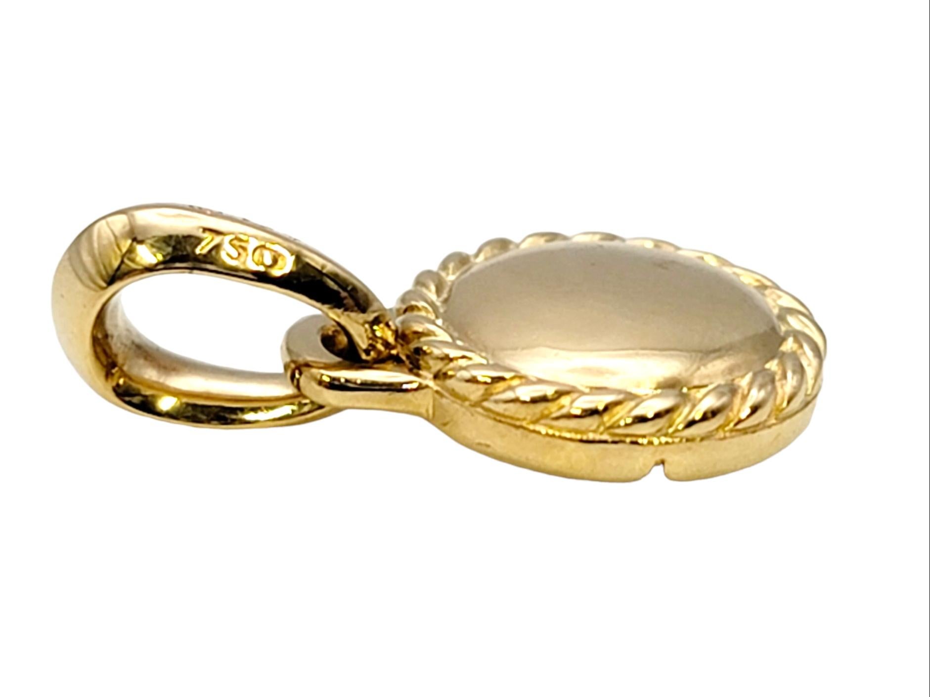 Contemporary David Yurman Evil Eye Amulet Pendant with Sapphire Center 18 Karat Yellow Gold