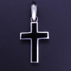 David Yurman Exotic Stone Cross Sterling Silver with Black Onyx Pendant