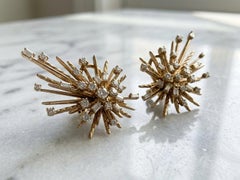 David Yurman Pendientes de diamantes extragrandes de oro amarillo de 18 quilates