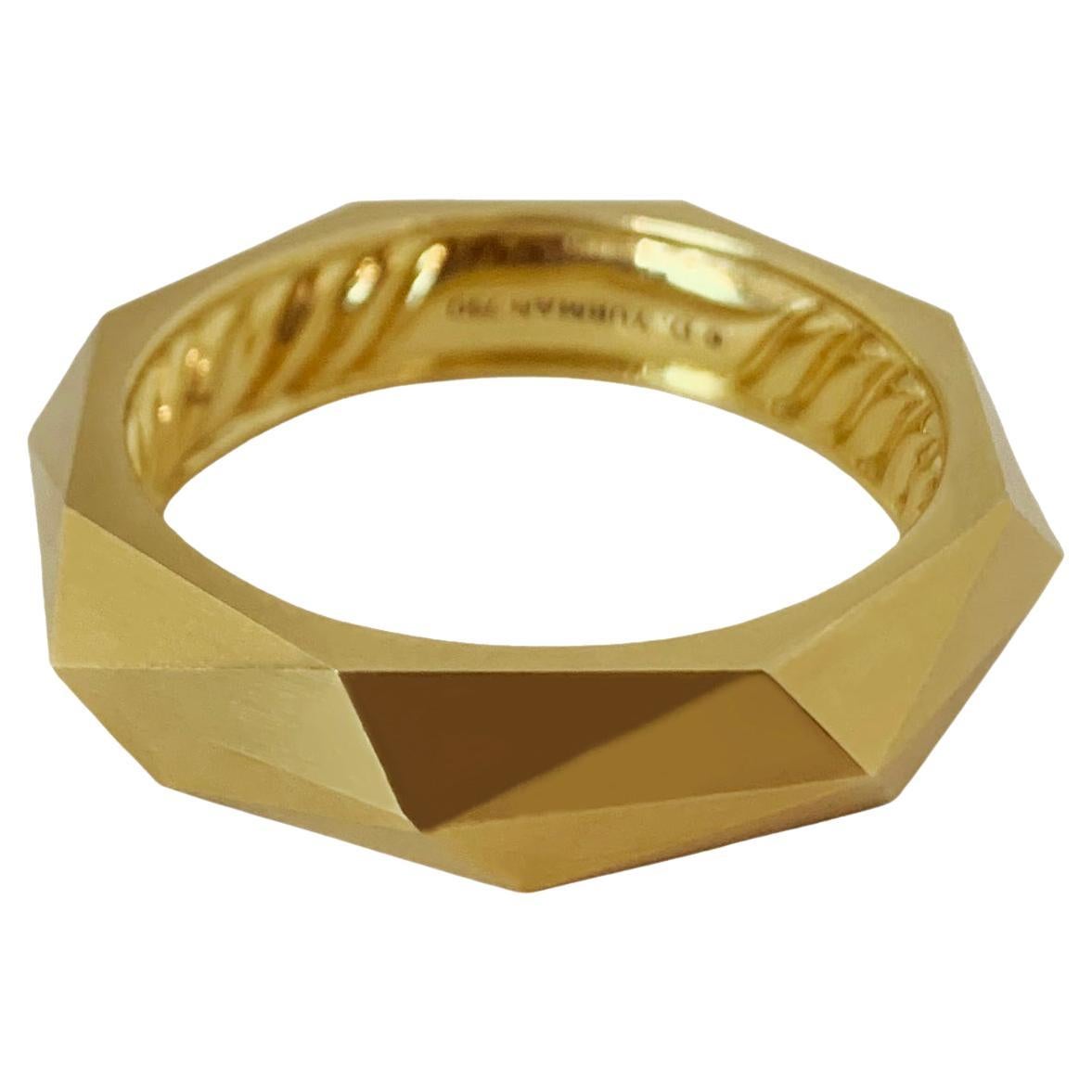 David Yurman Faceted Band Ring in 18k Yellow Gold