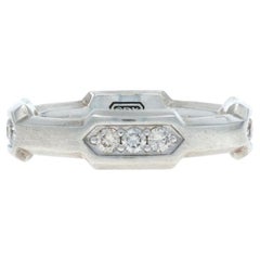 David Yurman Faceted for Men 6mm Hex Pave Diamond Band 925 Rd .69ctw Ring 9 3/4