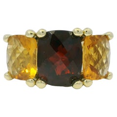 David Yurman Faceted Gemstone 18-Karat 3-Stone Split Shank Ring In Stock