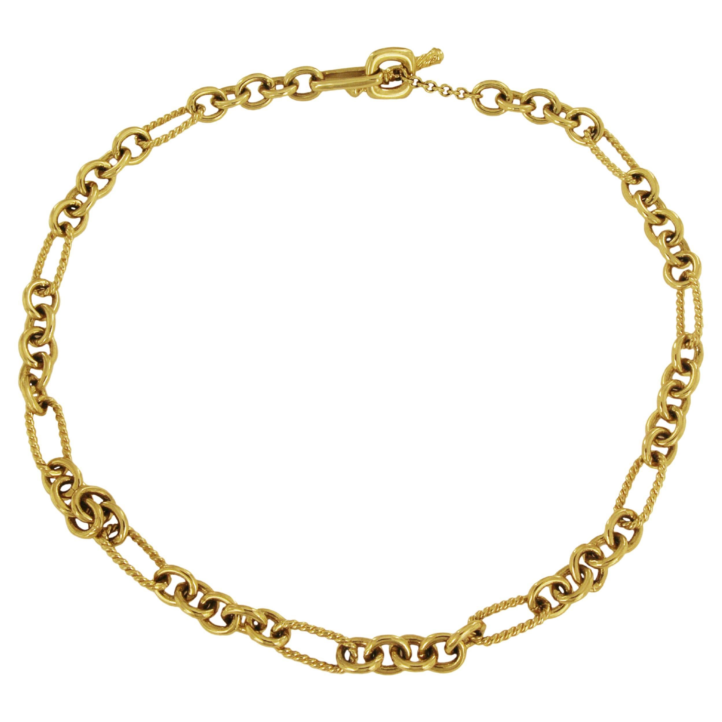 David Yurman Figaro Necklace in 18k Yellow For Sale