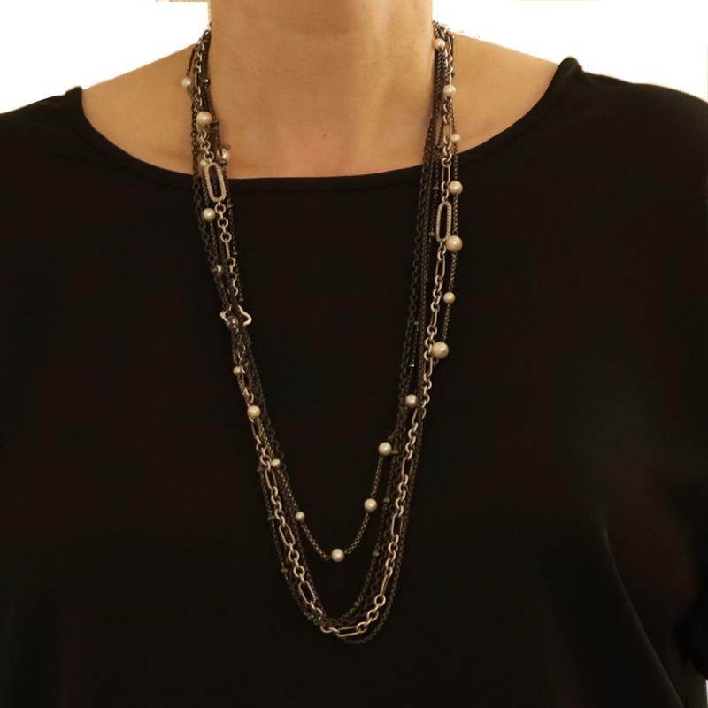 Bead David Yurman Figaro Quatrefoil Pearl Hematite Necklace 33 1/2