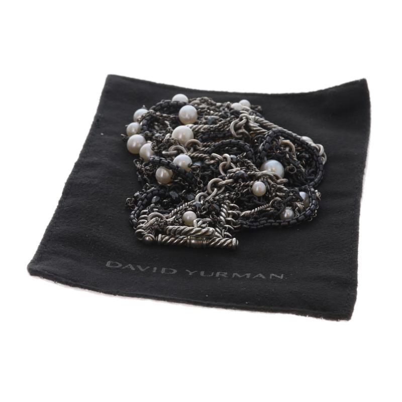 David Yurman Figaro Quatrefoil Pearl Hematite Necklace 33 1/2