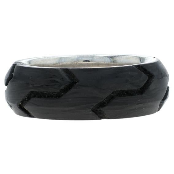 David Yurman Anello da uomo in carbonio forgiato - A. Silver 925 SZ 9 Eternity Band