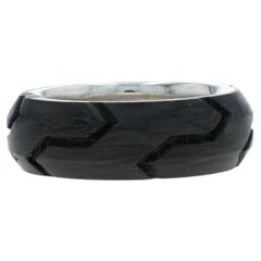 David Yurman Forged Carbon Men's Ring - Sterling Silver 925 SZ 9 Eternity Band