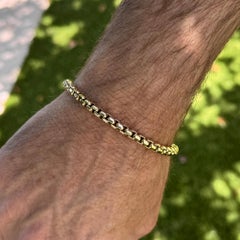 David Yurman Gents 18 Karat Yellow Gold Box Chain Link Bracelet 8.5 inches