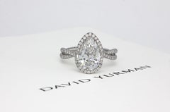 David Yurman GIA 2.53 Carat E SI1 Pear Diamond Infinity Solitaire Ring