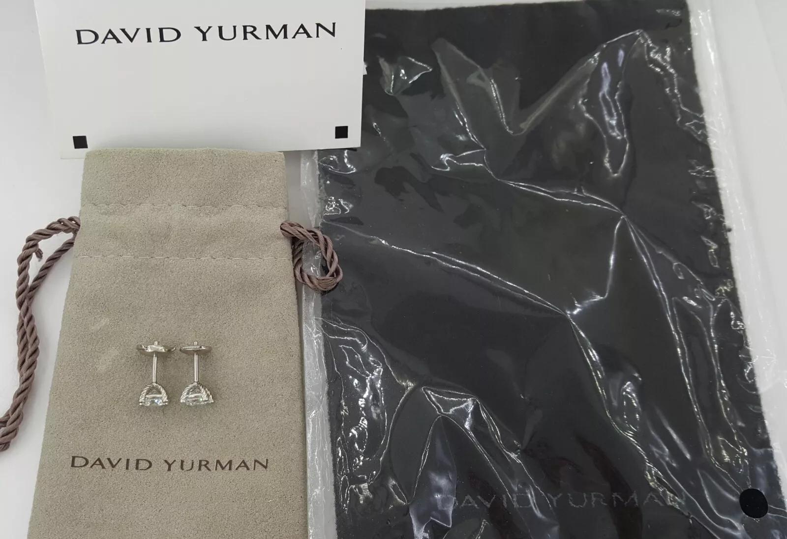 David Yurman GIA Certified 1.44 Carat Platinum Diamond Stud Earrings For Sale 2