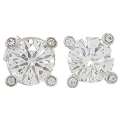 David Yurman Orecchini di diamanti in platino da 1,44 carati certificati GIA