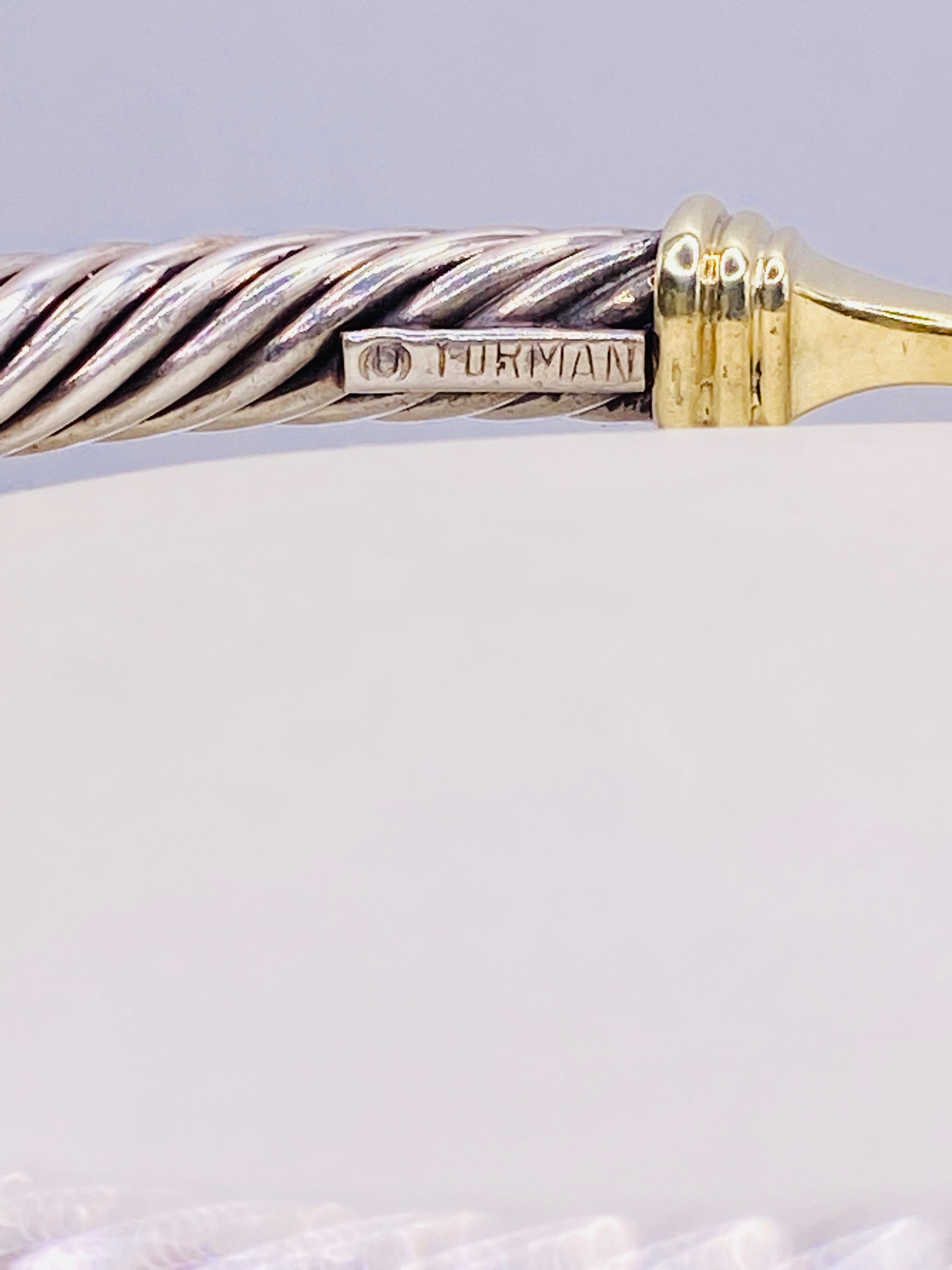 David Yurman Gold und Sterling Silber Cable Collection Armband 2