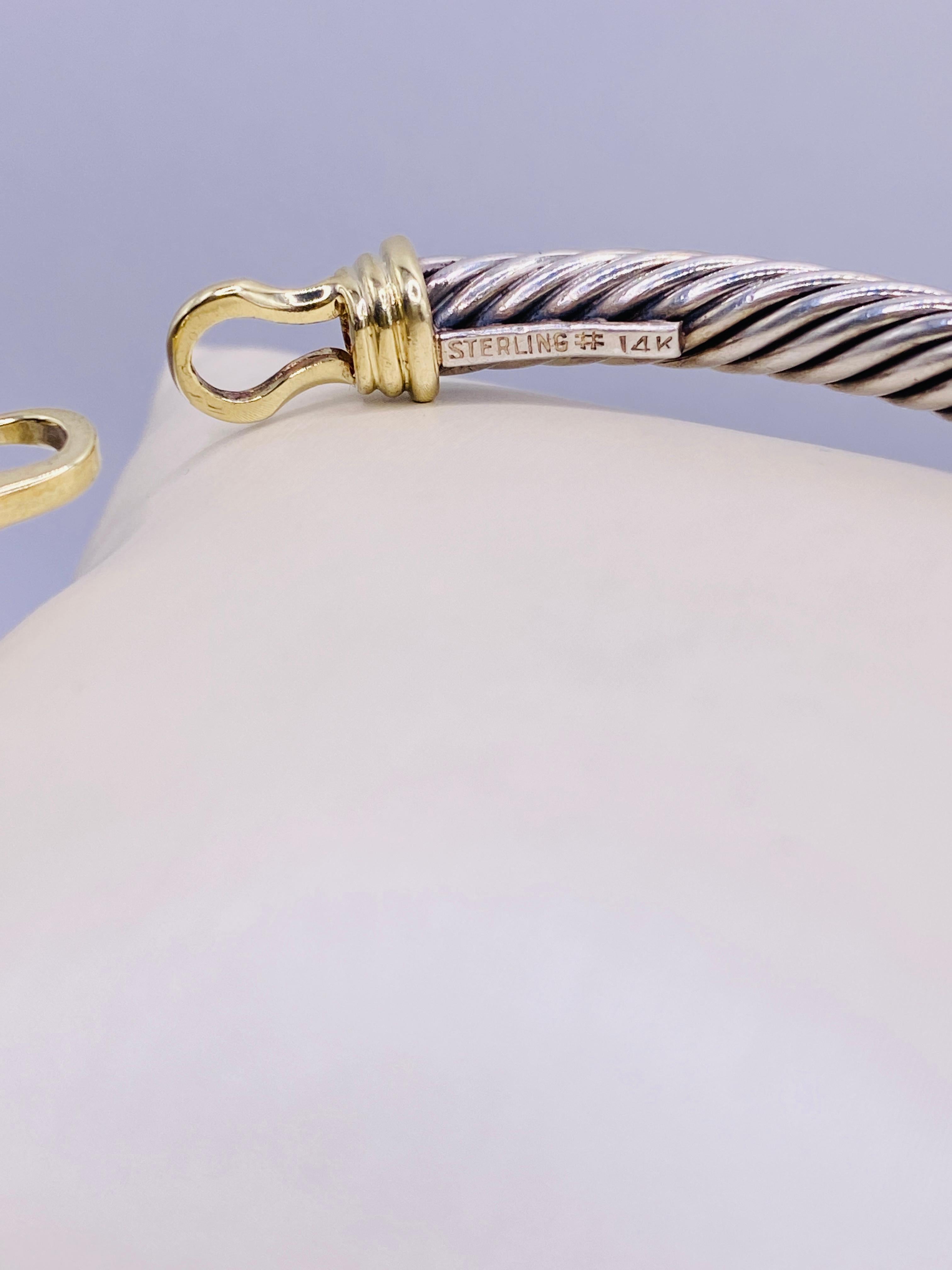 David Yurman Gold und Sterling Silber Cable Collection Armband 3
