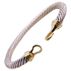 David Yurman Gold und Sterling Silber Cable Collection Armband