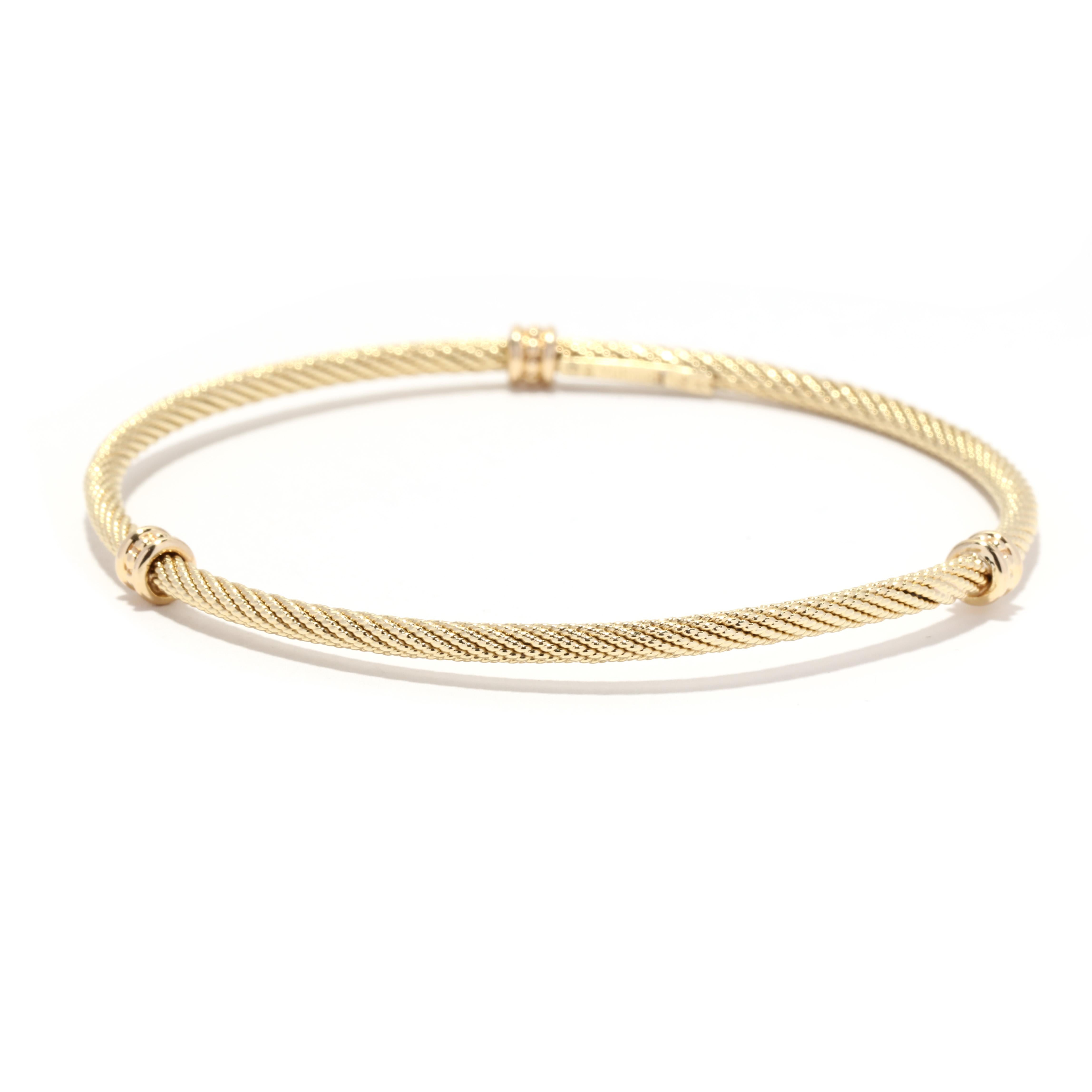 David Yurman Gold Bangle Bracelet, 18KT Yellow Gold In Good Condition In McLeansville, NC