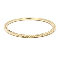 David Yurman Gold Cable Bangle, 18k Yellow Gold, Size Small