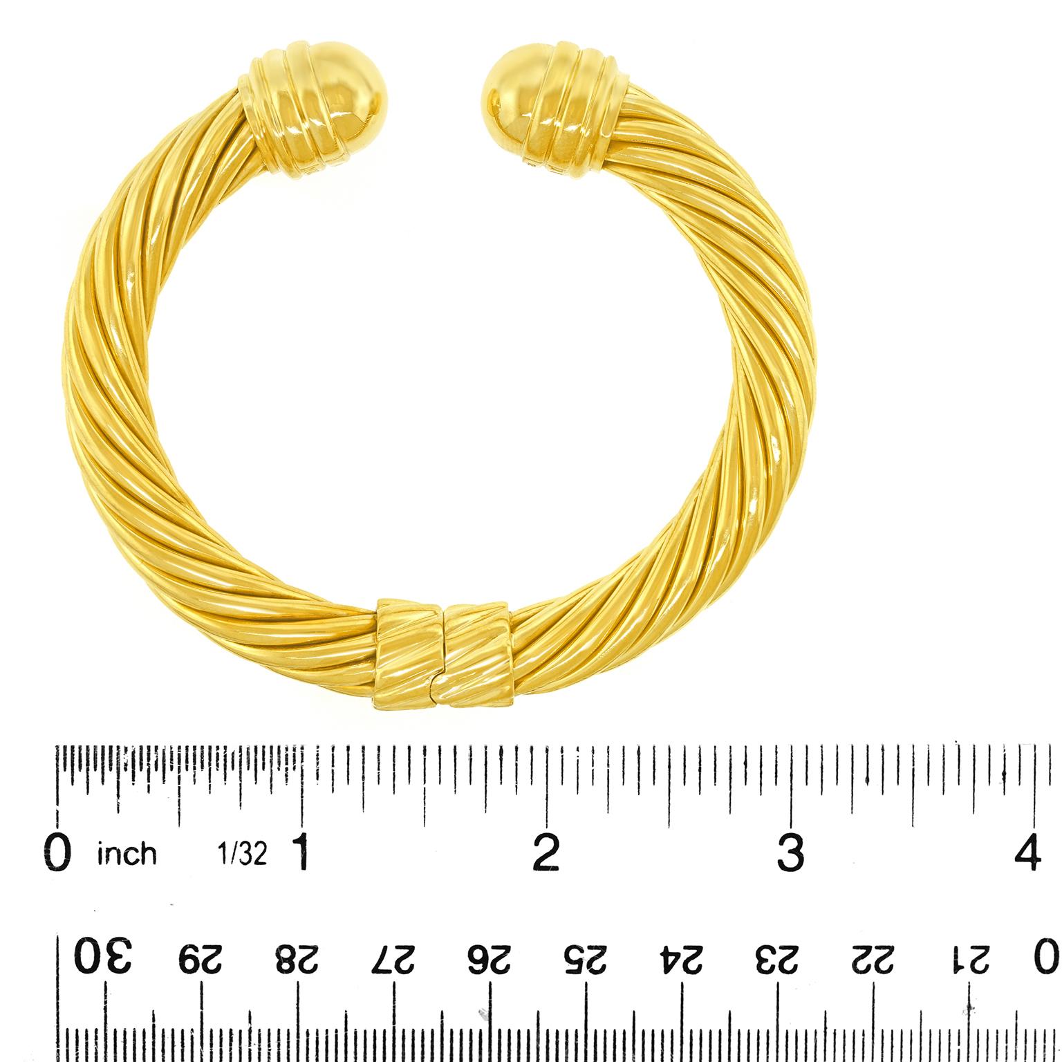 David Yurman Gold Cable Twist Bangle Bracelet 2