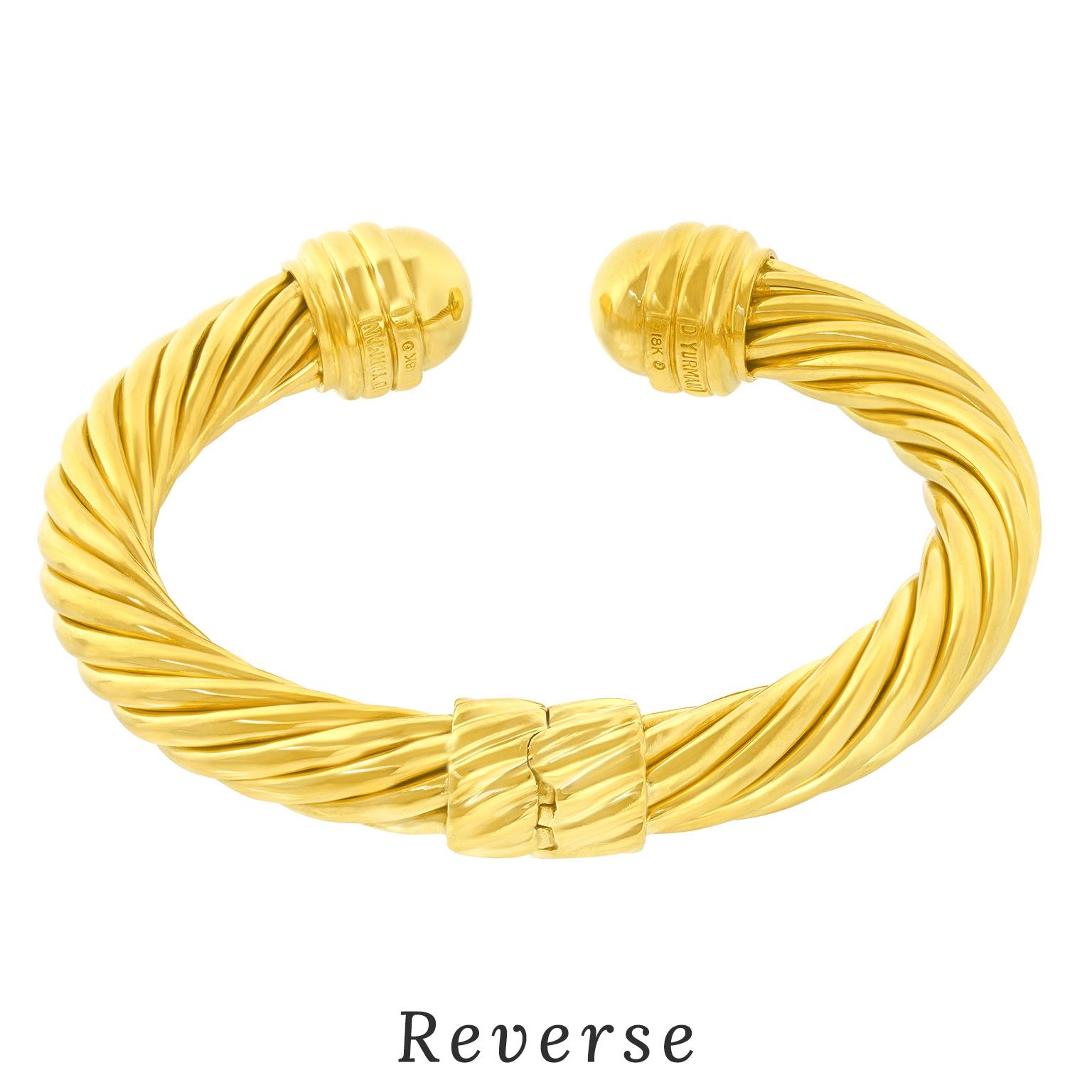 David Yurman Gold Cable Twist Bangle Bracelet 3