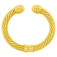 David Yurman Gold Cable Twist Bangle Bracelet