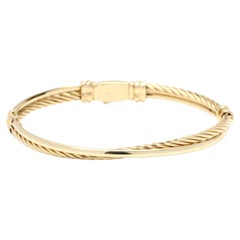 Vintage David Yurman Gold Crossover Bangle Bracelet, 18k Yellow Gold