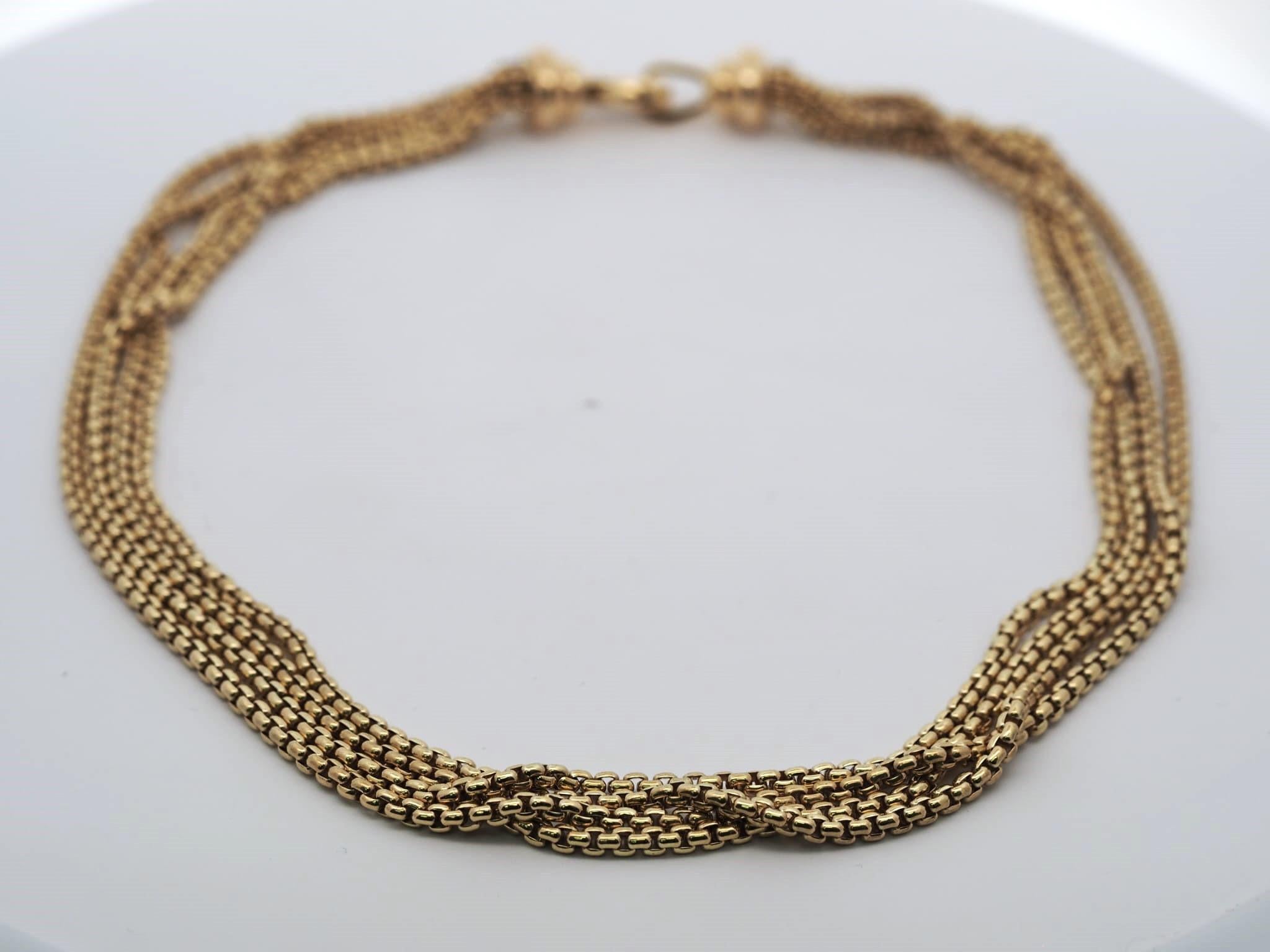 David Yurman Gold Multi Chain Necklace in 18 Karat Yellow Gold 15.5
