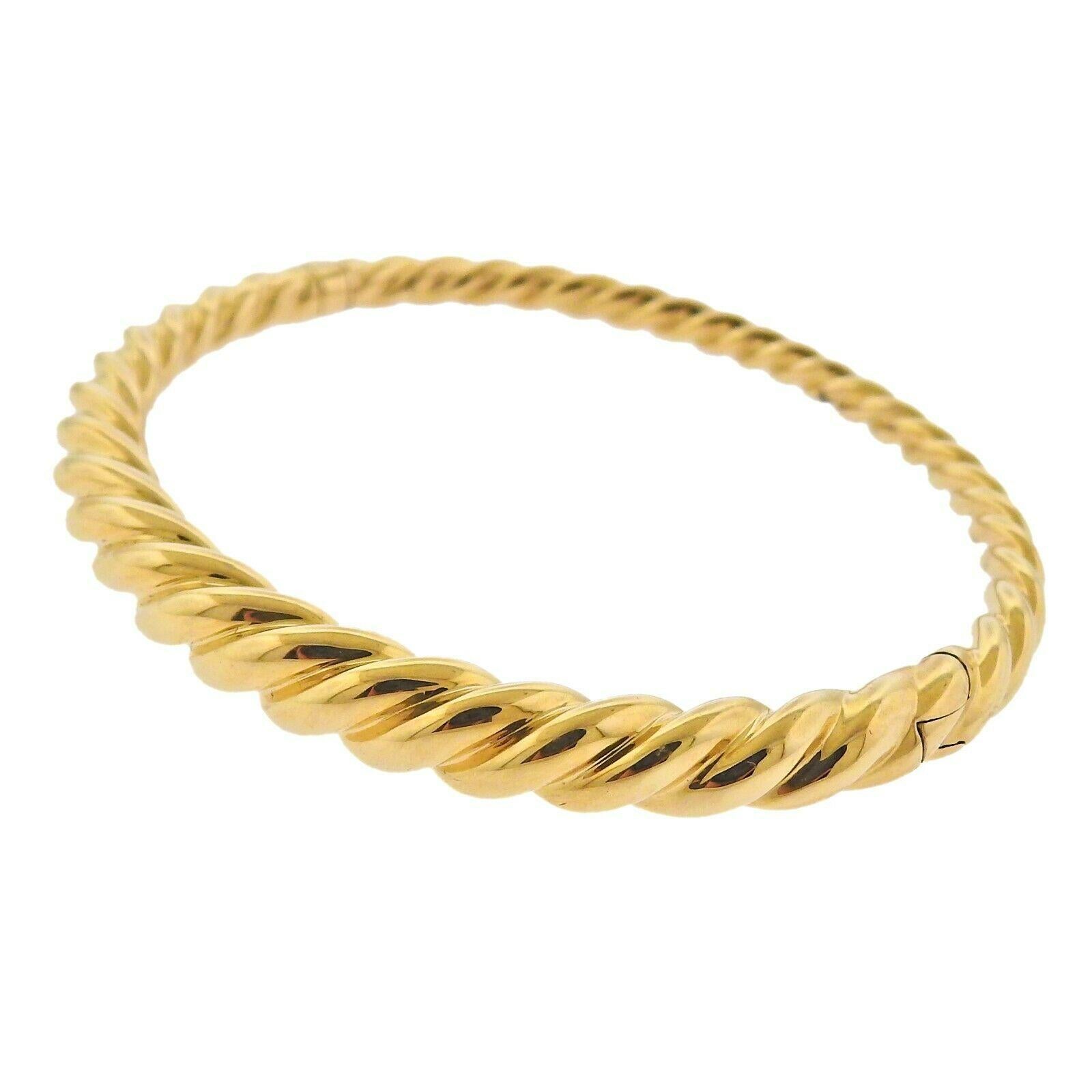 New 18k yellow gold Pure Form bangle bracelet by David Yurman. Retail $3500. Bracelet will fit approx. 7