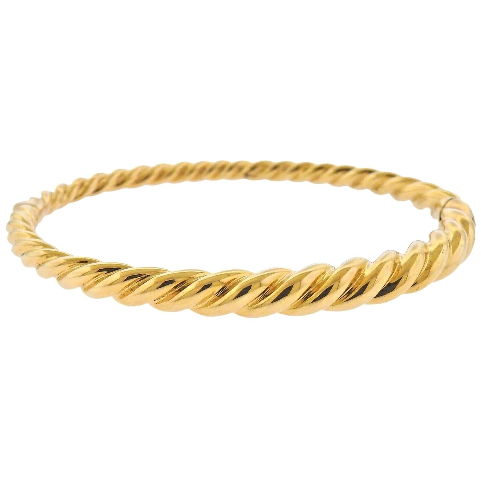 David Yurman Gold Pure Form Bangle Bracelet
