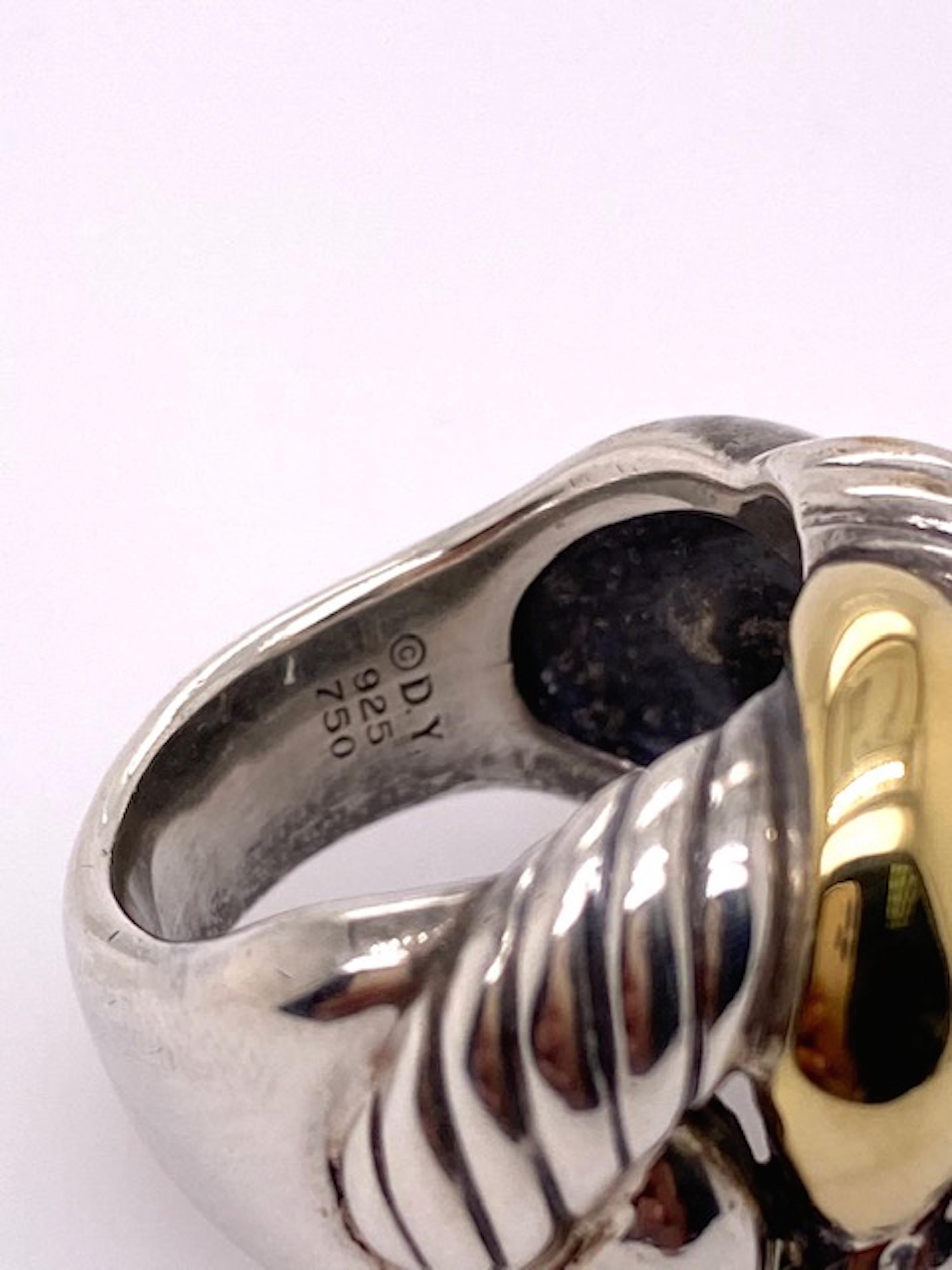 Women's or Men's David Yurman Gold and Sterling Ring